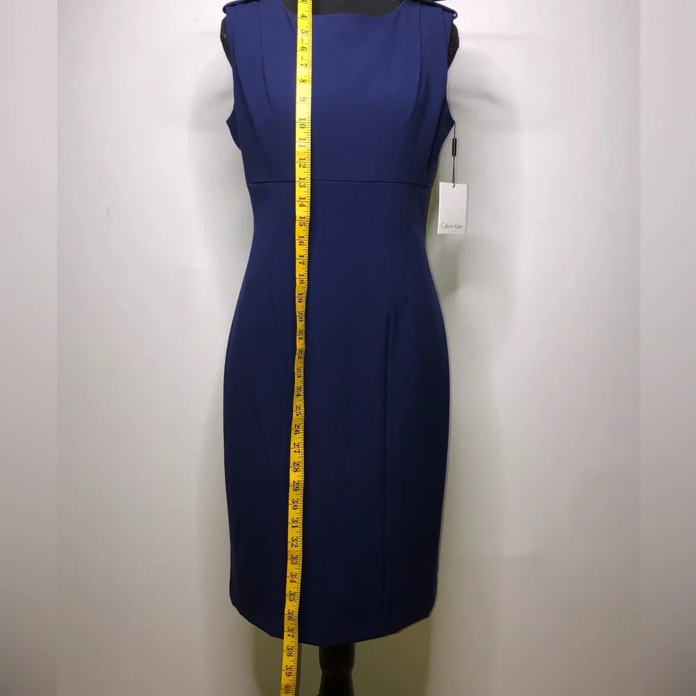 Calvin Klein Navy Blue Sleeveless Midi 4 Dress